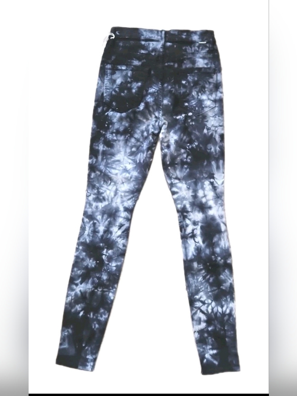 MOTHER Winding Paths Skinny Jeans Black White Tie Dye High Rise 28 NWT. - Picture 3 of 7